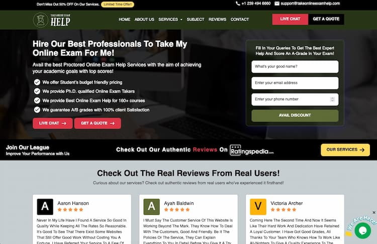 TakeOnlineExamHelp.com review